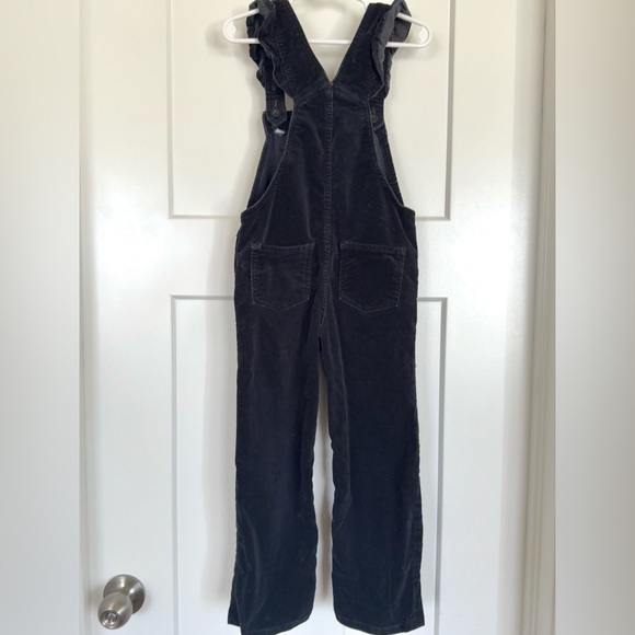 Baby Gap Velvet Overalls | Black | Ruffle Straps | Size 5 Toddler - Picture 2 of 6